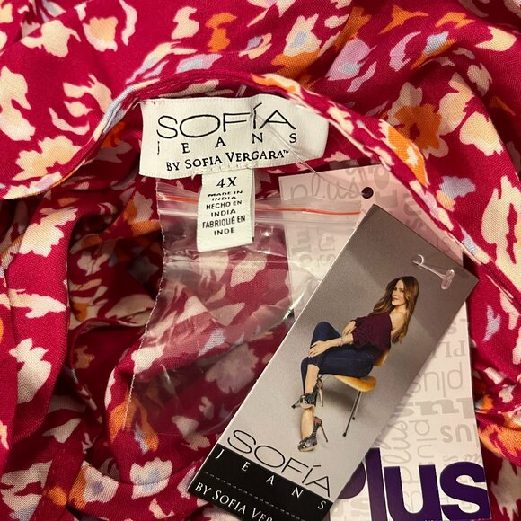 Sofia Jeans by Sofia Vergara Women's Plus Size Ruffle Wrap Top - NWT - Picture 5 of 5